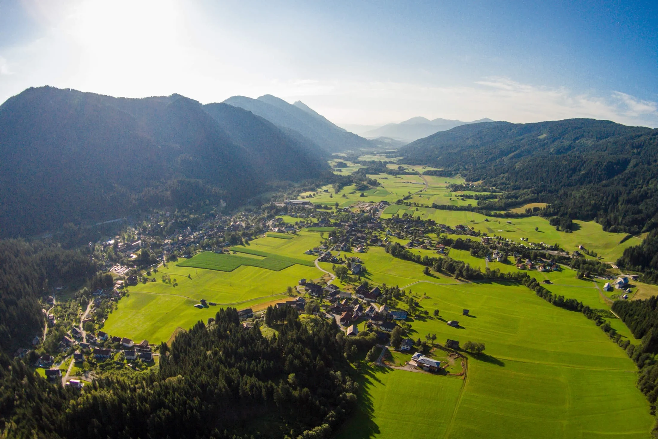 Panorama van het Gitschtal in Karinthië